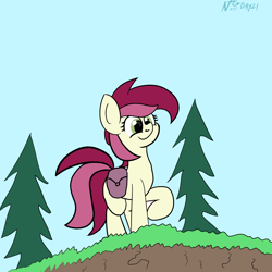 Size: 2000x2000 | Tagged: safe, artist:dafiltafish, roseluck, earth pony, pony, g4, atg 2022, bag, high res, newbie artist training grounds, saddle bag