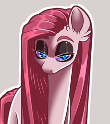 Size: 518x586 | Tagged: safe, artist:unfinishedheckery, pinkie pie, earth pony, pony, g4, bedroom eyes, digital art, female, looking at you, mare, pinkamena diane pie, simple background, solo