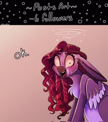 Size: 1820x2048 | Tagged: safe, artist:unfinishedheckery, oc, oc only, oc:belladonna, donkey, hybrid, pegasus, pony, blushing, digital art, female, floppy ears, mare, nervous sweat, open mouth, pegasus oc, simple background, solo, spread wings, wings