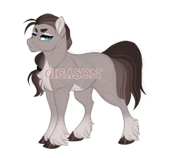 Size: 2900x2600 | Tagged: safe, artist:gigason, oc, oc only, oc:silver tongue, earth pony, pony, high res, magical gay spawn, male, obtrusive watermark, offspring, parent:doctor caballeron, parent:doctor whooves, simple background, solo, stallion, transparent background, watermark