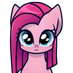 Size: 768x768 | Tagged: safe, artist:namaenonaipony, pinkie pie, earth pony, pony, g4, bust, female, frown, looking at you, mare, pinkamena diane pie, portrait, simple background, solo, white background