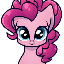 Size: 768x768 | Tagged: safe, artist:namaenonaipony, pinkie pie, earth pony, pony, g4, bust, female, looking at you, mare, portrait, simple background, smiling, smiling at you, solo, white background