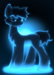 Size: 2166x3000 | Tagged: safe, artist:monycaalot, oc, oc only, earth pony, pony, art trade, high res, looking at you, missing cutie mark, neon, solo