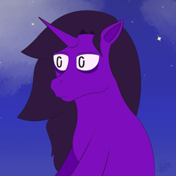 Size: 3112x3112 | Tagged: safe, artist:g-pendraw, oc, oc only, oc:g-pen draw, pony, unicorn, high res, night, solo
