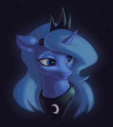 Size: 1068x1197 | Tagged: safe, artist:escapist, princess luna, alicorn, pony, g4, bust, female, mare, portrait, solo