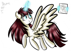 Size: 2048x1536 | Tagged: safe, artist:lauren faust, artist:technoponywardrobe, rainbow dash, oc, oc:fausticorn, alicorn, pegasus, pony, g4, female, flying, large wings, lighting, magic, magic aura, mare, outline, paper, red mane, shading, simple background, sketch, solo, transparent background, white outline, wings