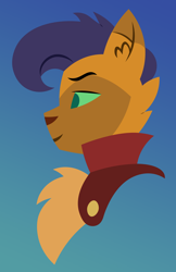 Size: 3246x5000 | Tagged: safe, artist:egor418, capper dapperpaws, abyssinian, g4, bust, chest fluff, clothes, gradient background, lineless, minimalist, portrait, simple background, solo