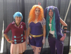 Size: 2560x1920 | Tagged: safe, artist:brinycosplay, artist:shelbeanie, adagio dazzle, aria blaze, sonata dusk, human, bronycon, bronycon 2015, equestria girls, g4, clothes, cosplay, costume, irl, irl human, photo, the dazzlings