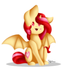 Size: 727x783 | Tagged: safe, artist:prettyshinegp, oc, oc only, alicorn, bat pony, bat pony alicorn, pony, bat pony oc, bat wings, female, horn, mare, signature, simple background, smiling, solo, transparent background, wings
