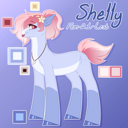 Size: 1800x1800 | Tagged: safe, artist:purplegrim40, oc, oc only, earth pony, pony, :p, earth pony oc, female, flower, flower in hair, hoof polish, jewelry, mare, necklace, reference sheet, solo, tongue out