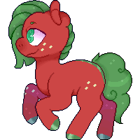 Size: 200x200 | Tagged: safe, artist:tookiut, oc, oc only, earth pony, pony, animated, earth pony oc, freckles, gif, hoof polish, pixel art, rearing, simple background, smiling, solo, transparent background