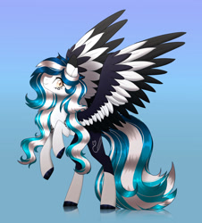 Size: 1280x1415 | Tagged: safe, artist:auroranovasentry, oc, oc:marie pixel, pegasus, pony, colored wings, female, mare, solo, two toned wings, wings