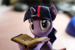 Size: 5184x3456 | Tagged: safe, artist:dustysculptures, twilight sparkle, pony, unicorn, g4, book, craft, cute, librarian, sculpture, solo, that pony sure does love books, twiabetes, unicorn twilight
