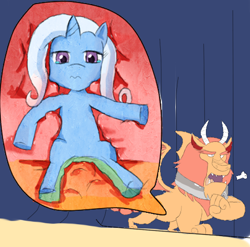 Size: 482x477 | Tagged: safe, artist:pizzle, trixie, manticore, pony, unicorn, g4, no second prances, burp, crying, eaten alive, female, internal, mare, stomach acid, trixie prey, vore