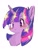 Size: 768x1024 | Tagged: safe, artist:pnpn_721, twilight sparkle, pony, g4, bust, female, horn, mare, portrait, simple background, solo, white background