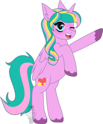 Size: 1083x1311 | Tagged: safe, artist:tired-horse-studios, oc, alicorn, pony, alicorn oc, bipedal, female, horn, mare, rearing, simple background, solo, transparent background, wings