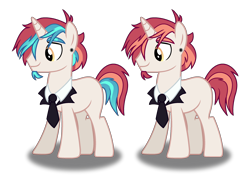 Size: 2752x1948 | Tagged: safe, artist:spectrumnightyt, oc, oc:mega mashup, pony, unicorn, male, necktie, offspring, parent:frederic horseshoepin, parent:vinyl scratch, simple background, solo, stallion, transparent background