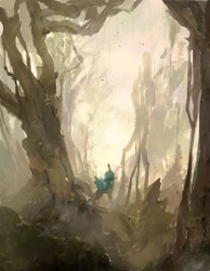 Size: 932x1200 | Tagged: safe, artist:inkhooves, queen chrysalis, changeling, changeling queen, g4, female, scenery, solo, swamp, tree