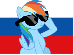 Size: 640x480 | Tagged: safe, artist:betacompanysd, rainbow dash, g4, 2012, barely pony related, comments locked down, flag, russia, russian flag, solo, sunglasses