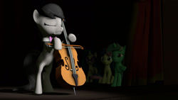 Size: 1280x720 | Tagged: safe, artist:botxs, bon bon, dj pon-3, lyra heartstrings, octavia melody, sweetie drops, vinyl scratch, earth pony, pony, unicorn, g4, 3d, cello, musical instrument, source filmmaker