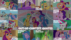 Size: 1978x1113 | Tagged: safe, edit, edited screencap, editor:quoterific, screencap, alpine aspen, cherry flyaway, hitch trailblazer, izzy moonbow, pipp petals, rufus, sunny starscout, zipp storm, alicorn, earth pony, pegasus, pony, unicorn, a home to share, clip trot, dumpster diving, foal me once, g5, mane melody, maretime bay day 2.0, my little pony: tell your tale, nightmare roommate, queens for a day, sisters take flight, sunny-day dinners, the game is ahoof, zipp's flight school, spoiler:g5, spoiler:my little pony: tell your tale, spoiler:tyts01e01, spoiler:tyts01e02, spoiler:tyts01e03, spoiler:tyts01e04, spoiler:tyts01e05, spoiler:tyts01e07, spoiler:tyts01e08, spoiler:tyts01e10, spoiler:tyts01e11, spoiler:tyts01e12, spoiler:tyts01e13, spoiler:tyts01e17, :o, cellphone, collage, crying, eyes closed, female, flying, headband, helmet, imagine spot, jewelry, key, keychain, lip bite, male, mane five, mane stripe sunny, mare, open mouth, open smile, out of context, phone, pinpoint eyes, regalia, sad, smartphone, smiling, spread wings, stallion, sunglasses, sweat, text, tree, wings