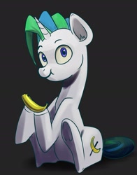 Size: 1592x2028 | Tagged: safe, artist:taneysha, oc, oc only, pony, unicorn, banana, food, solo