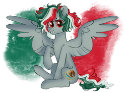 Size: 1060x799 | Tagged: safe, artist:fioweress, pony, mexico, nation ponies, ponified, simple background, solo, transparent background