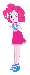 Size: 1906x4788 | Tagged: safe, artist:gmaplay, pinkie pie, human, equestria girls, g4, i'm on a yacht, spoiler:eqg series (season 2), bare shoulders, clothes, female, open mouth, simple background, sleeveless, solo, transparent background