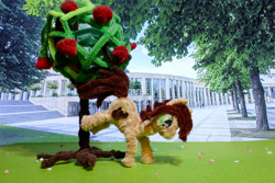 Size: 1920x1281 | Tagged: safe, artist:malte279, oc, oc:canni soda, earth pony, pony, galacon, applebucking, chenille, chenille stems, chenille wire, craft, earth pony oc, mascot, pipe cleaner sculpture, pipe cleaners