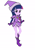 Size: 3035x4299 | Tagged: safe, artist:rollyagami02, twilight sparkle, human, equestria girls, g4, boots, clothes, clothes swap, cosplay, costume, ear piercing, earring, gloves, hat, high heel boots, high heels, jewelry, ojamajo doremi, onpu segawa, piercing, purple dress, shoes, simple background, solo, white background, witch, witch apprentice, witch costume, witch hat