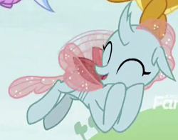Size: 578x453 | Tagged: safe, screencap, ocellus, silverstream, smolder, changedling, changeling, dragon, hippogriff, g4, school daze, season 8, changeling wings, cropped, cute, diaocelles, discovery family, discovery family logo, dragoness, eyes closed, female, flapping wings, flying, logo, offscreen character, open mouth, open smile, smiling, solo focus, trio, trio female, wings