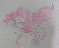 Size: 3120x2526 | Tagged: safe, artist:metaruscarlet, pinkie pie, earth pony, pony, g4, high res, lined paper, sketch, solo, traditional art