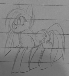 Size: 1161x1271 | Tagged: safe, artist:metaruscarlet, marble pie, earth pony, pony, g4, female, lined paper, sketch, smiling, solo, traditional art