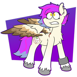 Size: 1900x1900 | Tagged: safe, artist:grandfinaleart, oc, oc only, oc:molars, pegasus, pony, fallout equestria, back freckles, brand, chest fluff, dashite, digital art, dynamic pose, female, freckles, pegasus oc, pink hair, pink mane, pipbuck, simple background, smiling, solo, spread wings, transparent background, unshorn fetlocks, wings, yellow eyes