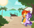 Size: 8000x6590 | Tagged: safe, artist:n0kkun, starlight glimmer, sunburst, pony, unicorn, g4, absurd resolution, beach, blushing, boat, bush, cloud, coconut, cute, day, female, floating heart, flower, food, heart, hoof on shoulder, hug, lighthouse, looking at each other, looking at someone, male, mare, one eye closed, outdoors, palm tree, pier, raised hoof, rock, sailboat, sand, ship:starburst, shipping, sitting, sky, smiling, smiling at each other, stallion, straight, sun, tree, vector, wink