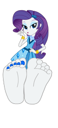 Size: 1100x2400 | Tagged: safe, rarity, human, anthro, equestria girls, g4, my little pony equestria girls: friendship games, barefoot, bedroom eyes, clothes, dress, feet, female, fetish, foot fetish, foot focus, hand on hip, lidded eyes, looking at you, nail polish, open mouth, pose, school spirit, simple background, smiling, soles, solo, style, toenail polish, toes, transparent background, vector, wiggling toes, wristband