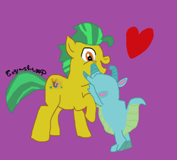 Size: 4441x4020 | Tagged: safe, artist:toyashixp, hitch trailblazer, sparky sparkeroni, dragon, earth pony, pony, g5, my little pony: a new generation, duo, duo male, heart, male, stallion