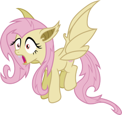 Size: 3194x3000 | Tagged: safe, artist:cloudy glow, fluttershy, bat pony, pony, g4, .ai available, bat ponified, flutterbat, high res, race swap, simple background, solo, transparent background, vector