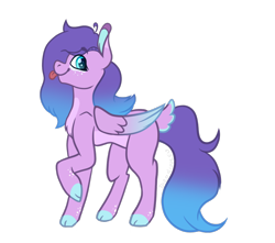 Size: 884x780 | Tagged: safe, artist:thatonefluffs, oc, oc only, oc:stardust, pegasus, pony, :p, colored wings, freckles, gradient mane, gradient wings, simple background, solo, tongue out, transparent background, wings