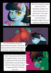 Size: 1280x1833 | Tagged: safe, artist:tillie-tmb, oc, oc only, oc:meadow lark, earth pony, pony, unicorn, comic:the amulet of shades, female, male