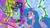 Size: 3410x1920 | Tagged: safe, screencap, izzy moonbow, rufus, earth pony, pony, unicorn, g5, my little pony: tell your tale, one trick pony (episode), spoiler:g5, spoiler:my little pony: tell your tale, duo, duo male and female, female, glowing, grin, hat, high res, looking at each other, looking at someone, male, mare, smiling, smiling at each other, stallion, top hat, youtube link