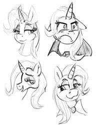 Size: 784x952 | Tagged: safe, artist:huffylime, trixie, pony, unicorn, g4, lidded eyes, sketch, smiling, solo, unamused