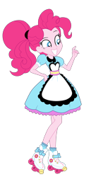 Size: 1900x3695 | Tagged: safe, artist:gmaplay, pinkie pie, human, coinky-dink world, eqg summertime shorts, equestria girls, g4, clothes, female, roller skates, server pinkie pie, simple background, solo, transparent background
