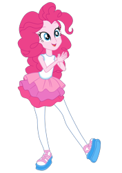 Size: 2050x2900 | Tagged: safe, artist:gmaplay, pinkie pie, human, equestria girls, g4, my little pony equestria girls: better together, super squad goals, clothes, high res, open mouth, pantyhose, rah rah skirt, shoes, simple background, skirt, sleeveless, solo, tank top, transparent background