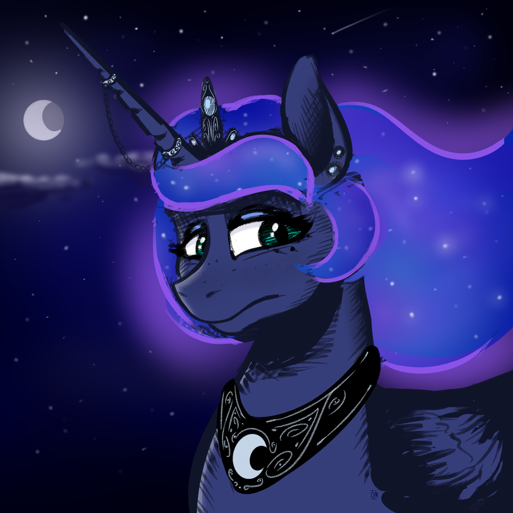 Safe Artist Oldman Princess Luna Alicorn Pony G Glowing Glowing Hair High