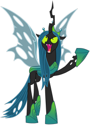 Size: 1931x2691 | Tagged: safe, artist:lillyleaf101, artist:neondash, queen chrysalis, changeling, changeling queen, g4, crown, female, jewelry, open mouth, regalia, simple background, solo, transparent background, ultimate chrysalis
