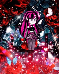 Size: 1080x1348 | Tagged: safe, artist:mapleb, undead, vampire, equestria girls, g4, draculaura, humanized, monster high, solo