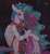 Size: 1820x1980 | Tagged: artist needed, source needed, safe, princess celestia, oc, oc:king dorigan, alicorn, changeling, pony, g4, canon x oc, changeling king, changeling oc, dorestia, duo, female, forest, hug, love, male, night, purple changeling, straight