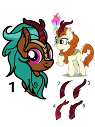 Size: 768x1024 | Tagged: safe, artist:windy breeze, autumn blaze, oc, oc:spring dazzle, kirin, g4, animated, brown coat, brown eyes, brown mane, bust, cream coat, female, gif, green mane, horn, kirin oc, link in description, mare, numbers, poll, purple eyes, simple background, smiling, vector, white background
