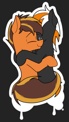 Size: 1100x1930 | Tagged: safe, artist:sefastpone, oc, oc only, oc:mixtape, oc:se, earth pony, pony, digital art, eyes closed, freckles, hug, male, simple background, stallion